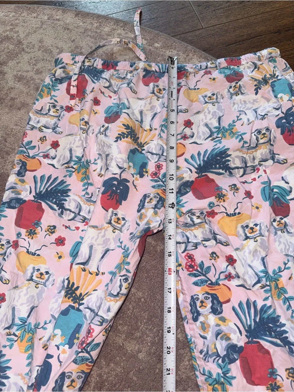 Printfresh XL Good Dog Staffordshire Spaniel Pajama Pants Pink Cotton Poplin